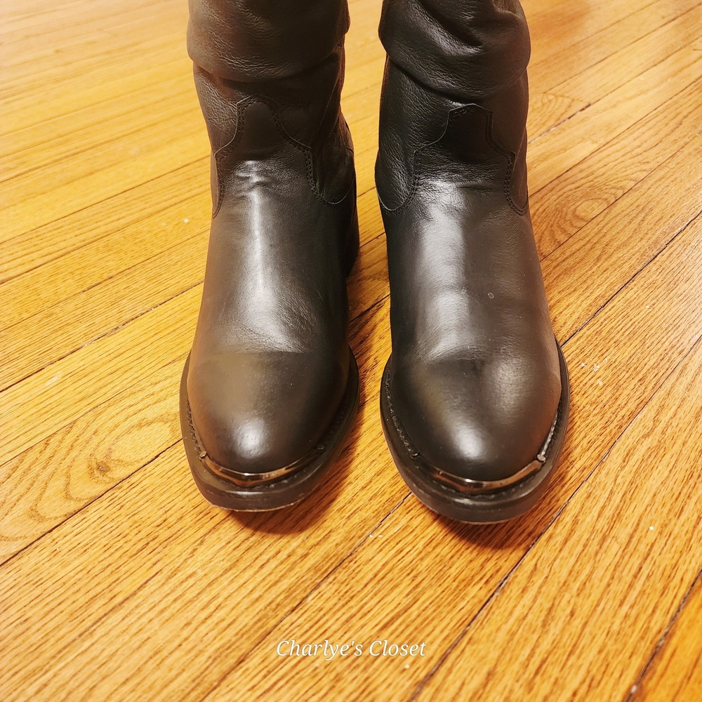 Dingo Men's Amsterdam Black Slouch Leather Boots DI15240-BK Western Biker Rustic - Picture 4 of 14